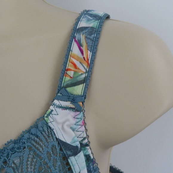 Elomi 36I Bra 4420 Mariella Underwire Banded Bra Tropical Blue Leaf Unlined - Picture 5 of 15